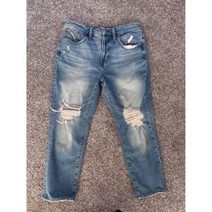 Distressed Blue Women’s Jeans - Classic Mid Wash